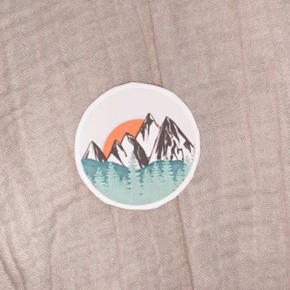 Mountain circle sticker